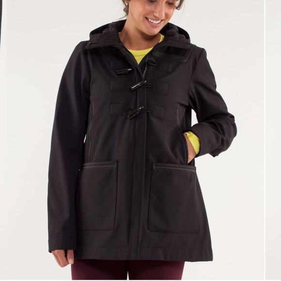 Lululemon Jackets & Blazers - Lululemon Paddington Soft Shell Duffle Winter Coat Black Womens Size 6